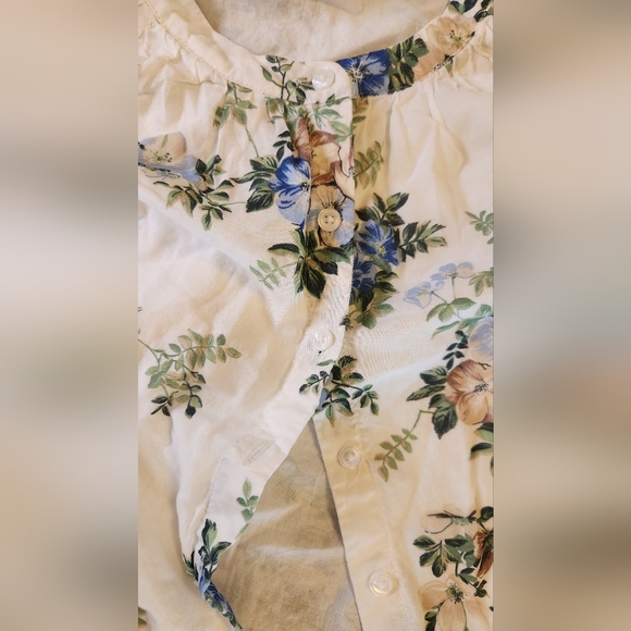 Ann Taylor Floral Button Up Blouse Garden Floral Size Small P - Picture 6 of 11